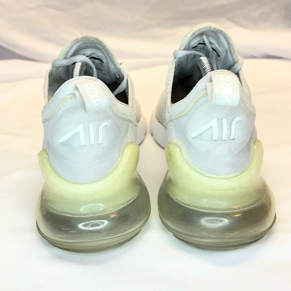 Nike Air Max‎ 270 Triple White Kids 5.5Y Womens 7 Sneakers 943345-103